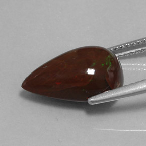 Opale cioccolato naturale marrone da 3,83 ct, taglio a pera, opaco