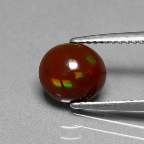 Opale di cioccolato Multicolore naturale da 1.40 ct, Taglio ovale, Opaco