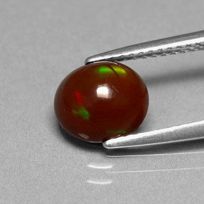 Opale di cioccolato Multicolore naturale da 1.40 ct, Taglio ovale, Opaco