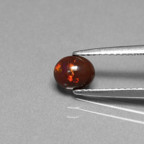 Opale di cioccolato Multicolore naturale da 0.43 ct, Taglio ovale, Opaco