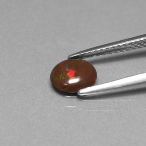 Opale di cioccolato Multicolore naturale da 0.44 ct, Taglio ovale, Opaco