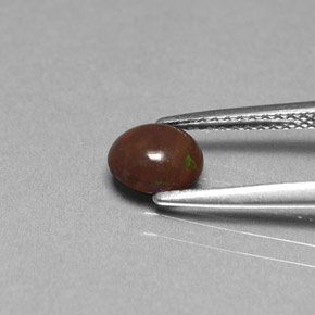 Opale di cioccolato Multicolore naturale da 0.49 ct, Taglio ovale, Opaco