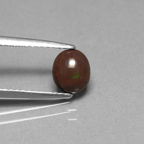Opale di cioccolato Multicolore naturale da 0.49 ct, Taglio ovale, Opaco