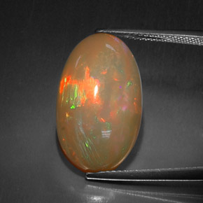 Opale cioccolato naturale multicolore da 10,52 ct, taglio ovale, opaco