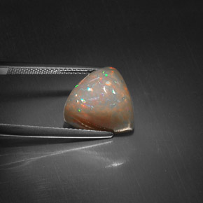 Opale cioccolato naturale multicolore da 6,51 ct, trillion, opaco