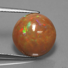 Opale cioccolato naturale multicolore da 4,33 ct, taglio rotondo, opaco