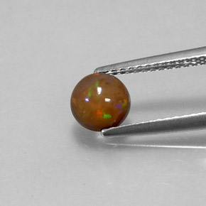 Opale di cioccolato Multicolore naturale da 0.60 ct, Taglio rotondo, Traslucido