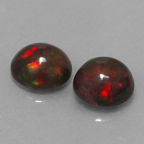 Opale cioccolato naturale multicolore da  ct, taglio rotondo, traslucido