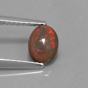 Opale di cioccolato Multicolore naturale da 0.41 ct, Taglio ovale, Traslucido