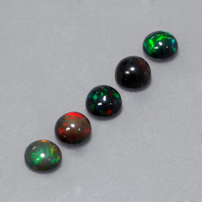 Gemme di Opale di cioccolato Multicolore naturale da  ct, Taglio rotondo, Opaco