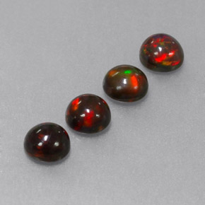 Opale cioccolato naturale multicolore da  ct, taglio rotondo, opaco