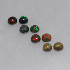 Opale cioccolato naturale multicolore da  ct, taglio rotondo, opaco