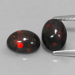 Gemme di Opale di cioccolato Multicolore naturale da  ct, Taglio ovale, Traslucido