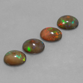 Opale cioccolato naturale multicolore da  ct, taglio ovale, traslucido