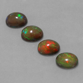 Opale cioccolato naturale multicolore da  ct, taglio ovale, traslucido