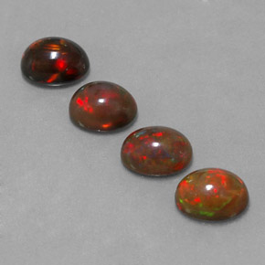 Opale cioccolato naturale multicolore da  ct, taglio ovale, traslucido