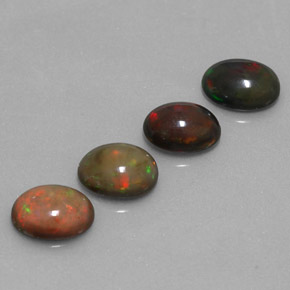 Opale cioccolato naturale multicolore da  ct, taglio ovale, traslucido