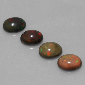 Opale cioccolato naturale multicolore da  ct, taglio ovale, traslucido