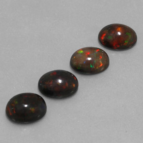 Opale cioccolato naturale multicolore da  ct, taglio ovale, traslucido
