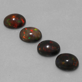 Opale cioccolato naturale multicolore da  ct, taglio ovale, traslucido