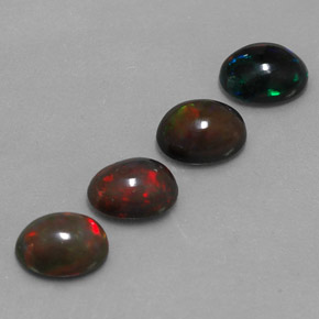 Opale cioccolato naturale multicolore da 3,57 ct, taglio ovale, traslucido