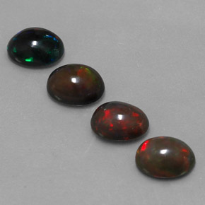Opale cioccolato naturale multicolore da 3,57 ct, taglio ovale, traslucido