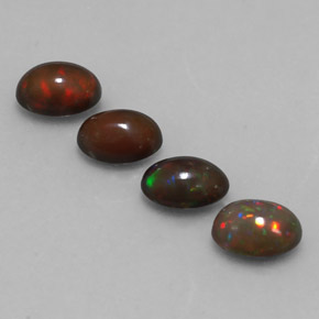 Opale cioccolato naturale multicolore da  ct, taglio ovale, traslucido