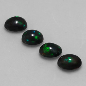 Gemme di Opale di cioccolato Multicolore naturale da  ct, Taglio ovale, Traslucido