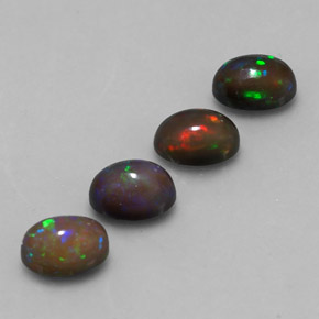 Opale cioccolato naturale multicolore da  ct, taglio ovale, traslucido