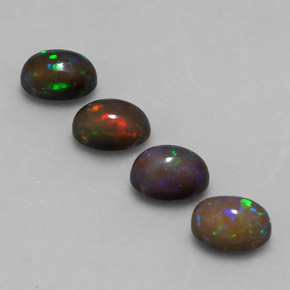 Opale cioccolato naturale multicolore da  ct, taglio ovale, traslucido