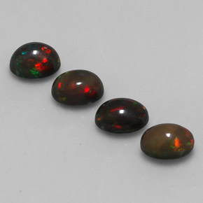 Opale cioccolato naturale multicolore da  ct, taglio ovale, traslucido