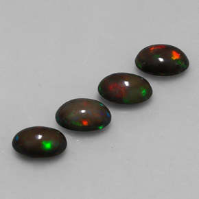 Opale cioccolato naturale multicolore da  ct, taglio ovale, traslucido