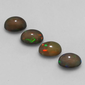 Opale cioccolato naturale multicolore da  ct, taglio ovale, traslucido
