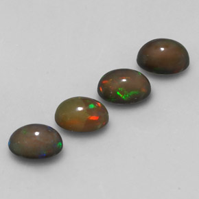 Opale cioccolato naturale multicolore da  ct, taglio ovale, traslucido