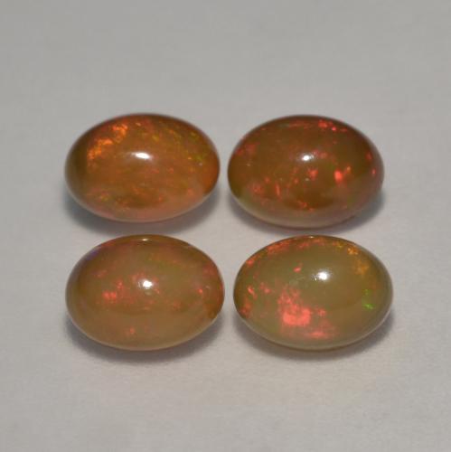 Opale cioccolato naturale multicolore da 2,83 ct, taglio ovale, traslucido
