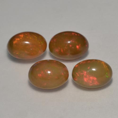 Opale cioccolato naturale multicolore da 2,83 ct, taglio ovale, traslucido