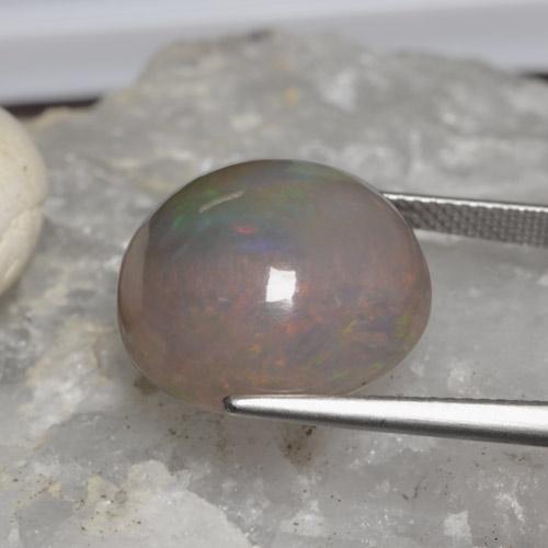 Opale di cioccolato Multicolore naturale da 11.31 ct, Taglio rotondo, Opaco