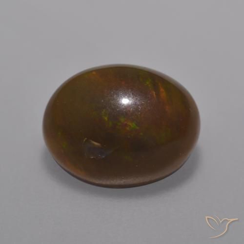 1.18ct Naturale Multicolore Opale cioccolato, Ovale, Traslucido