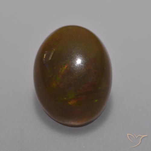 Opale di cioccolato Multicolore naturale da 1.18 ct, Ovale, Traslucido