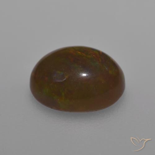 Opale di cioccolato Multicolore naturale da 1.18 ct, Ovale, Traslucido