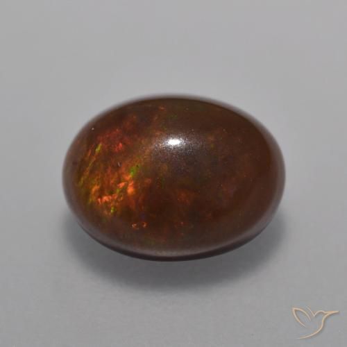 1.01ct Naturale Multicolore Opale cioccolato, Ovale, Traslucido