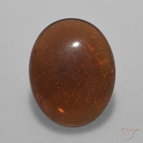 0.59ct Naturale Marrone caldo Opale cioccolato, Ovale, Traslucido