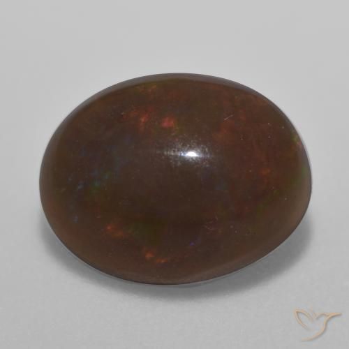 1.51ct Naturale Multicolore Opale cioccolato, Ovale, Traslucido