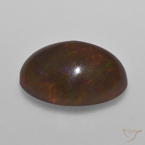 Opale di cioccolato Multicolore naturale da 1.51 ct, Ovale, Traslucido