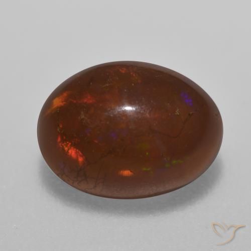 0.71ct Naturale Multicolore Opale cioccolato, Ovale, Traslucido