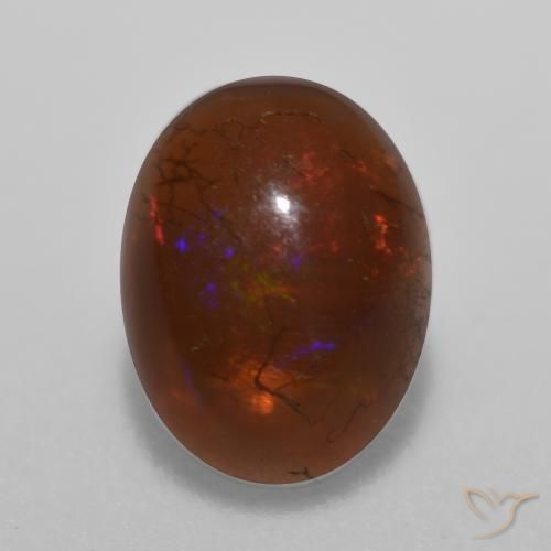 Opale di cioccolato Multicolore naturale da 0.71 ct, Ovale, Traslucido