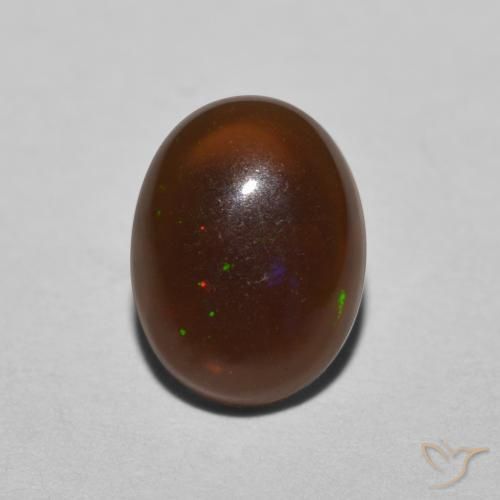 0.82ct Naturale Multicolore Opale cioccolato, Ovale, Traslucido