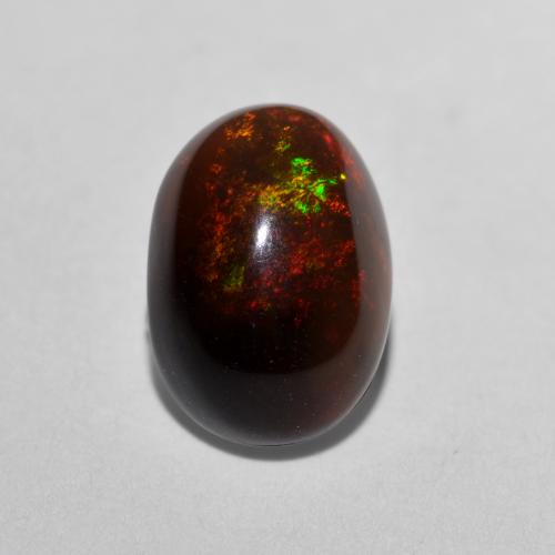 Opale di cioccolato Multicolore naturale da 1.27 ct, Taglio ovale, Traslucido
