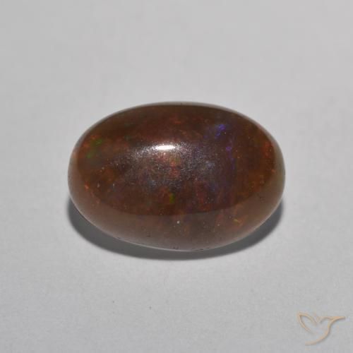 Opale di cioccolato Multicolore naturale da 0.91 ct, Ovale, Traslucido