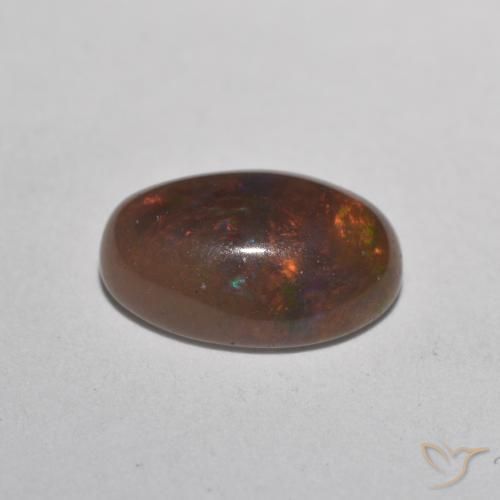 Opale di cioccolato Multicolore naturale da 0.91 ct, Ovale, Traslucido